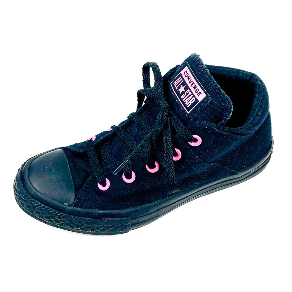 Converse All Star Kids Black Canvas Mid Tops Size 2